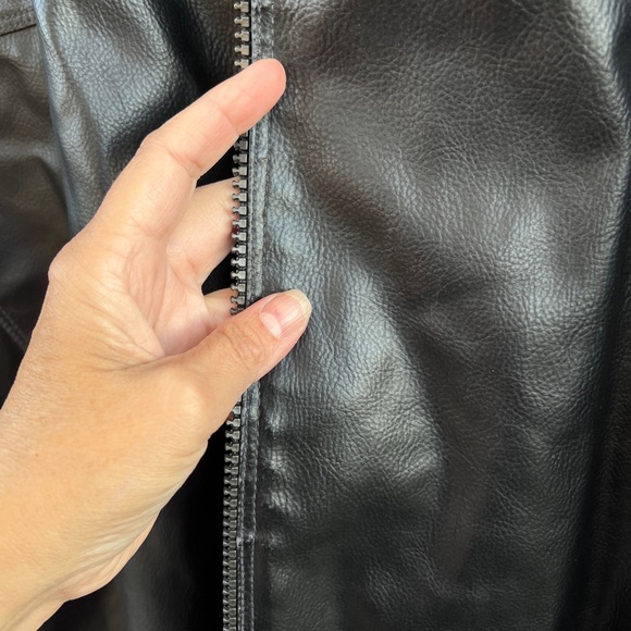 Leather Calvin Klein Classic Jacket, Collared Zipper, Pockets, Black, Men’s Lg - Picture 8 of 12
